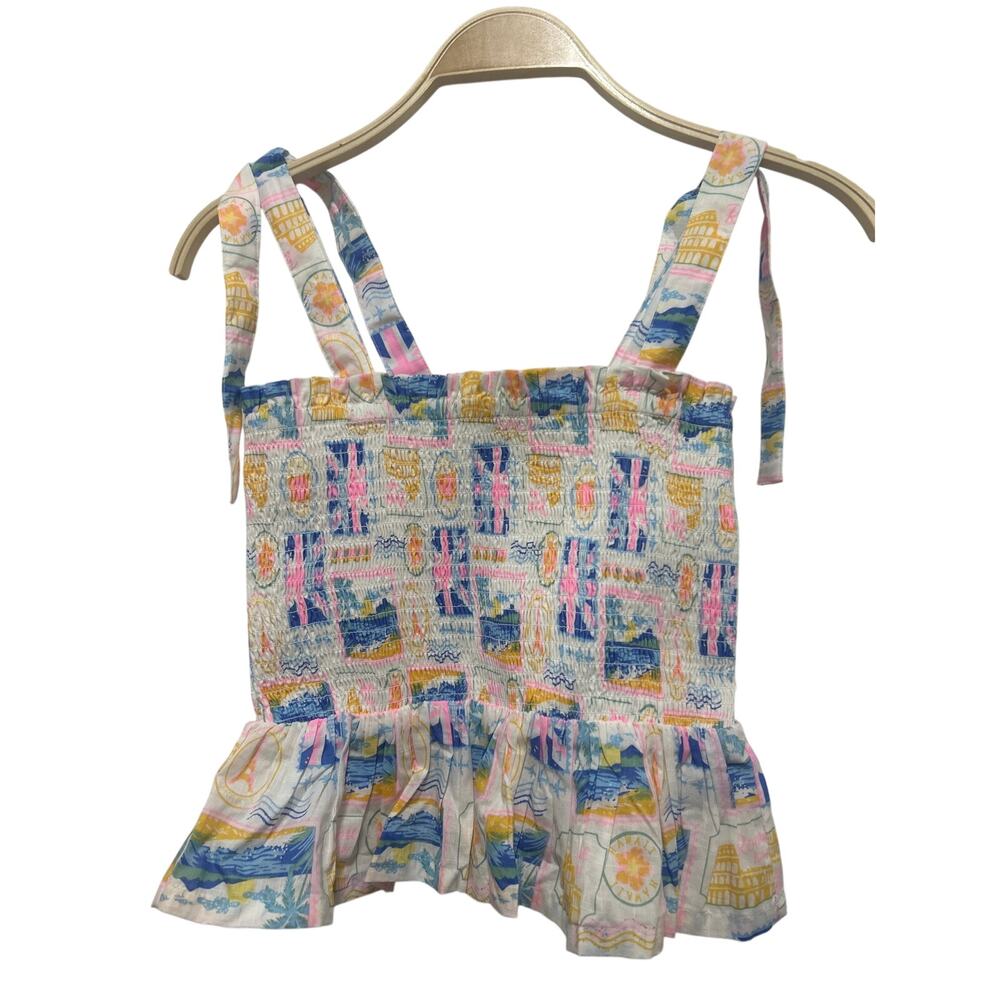 Haute Hippie Style Peplum Smocked Cottagecore 100% Cotton Fairy Top Small NWT
